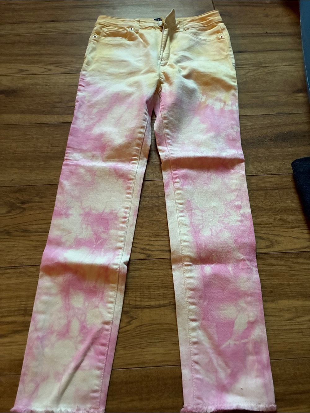 GAP Pink and Cream Tie-Dye Jeans